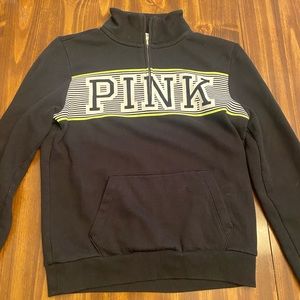 Pink turtleneck sweatshirt